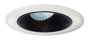 Juno Aculux Recessed Lighting 436NB-WH 3-1/4" Line Voltage, Low Voltage, LED Slot Angle Cut , Black Alzak Reflector, White Trim