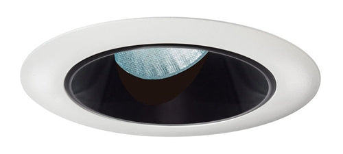 Juno Aculux Recessed Lighting 436NB-WH 3-1/4" Line Voltage, Low Voltage, LED Slot Angle Cut , Black Alzak Reflector, White Trim