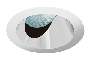 Juno Aculux Recessed Lighting 436NC-SFWH 3-1/4" Line Voltage, Low Voltage, LED Slot Angle Cut , Clear Reflector, White Ring, Self Flanged Trim