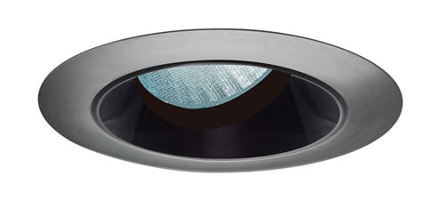 Juno Aculux Recessed Lighting 438NB-SC (3AC BS SCR) 3-1/4" Low Voltage, LED Angle Cut , Black Alzak Reflector, Satin Chrome Trim