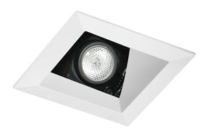 Juno Aculux Recessed Lighting 438SQW-SF 3-1/4" Line Voltage, Low Voltage, LED Square Angle Cut Reflector Self Flanged Square Downlight, White Trim
