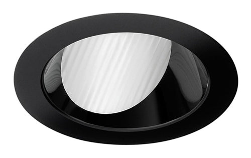 Juno Aculux Recessed Lighting 439NB-SFWH 3-1/4" Line Voltage, Low Voltage, LED Downlight Lensed Wall Wash, Black Alzak Reflector, Self Flanged White Trim