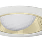 Juno Aculux Recessed Lighting 439NG-WH 3-1/4" Line Voltage, Low Voltage, LED Downlight Lensed Wall Wash, Gold Alzak Reflector, White Trim