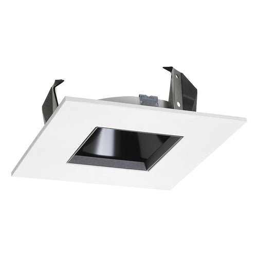 Juno Recessed Lighting 47LSQ-B-WH (47LSQ BWH) 4" Adjustable Square Cone Trim, Black Reflector White Trim