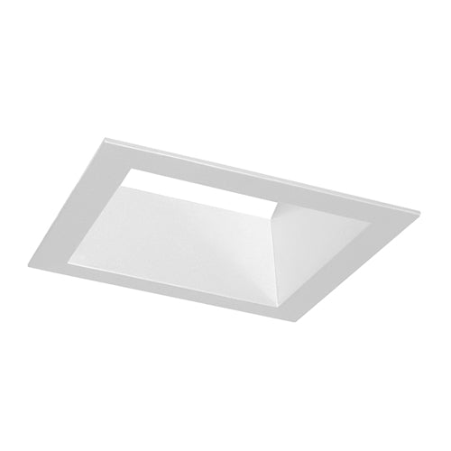 Juno Aculux Recessed Lighting 5000SQW-SF (4SQAC20 W SF) 4 inch LED Square 20 Degree Angle-Cut Reflector, Self Flanged, White Reflector