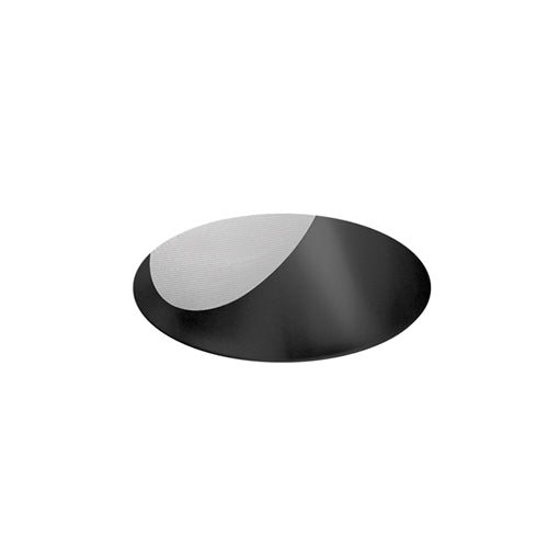 Juno Aculux Recessed Lighting 5001B-FM (4AC BS FM WET) 4 inch LED Lensed Angle-Cut Cone Trim, Flush Mount, Black Specular Alzak Finish