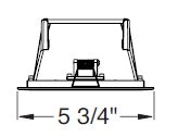 Juno Aculux Recessed Lighting 5002SQW-SF (4SQD W SF WET) 4 inch LED Square Lensed Downlight Reflector, Self Flanged, White Reflector