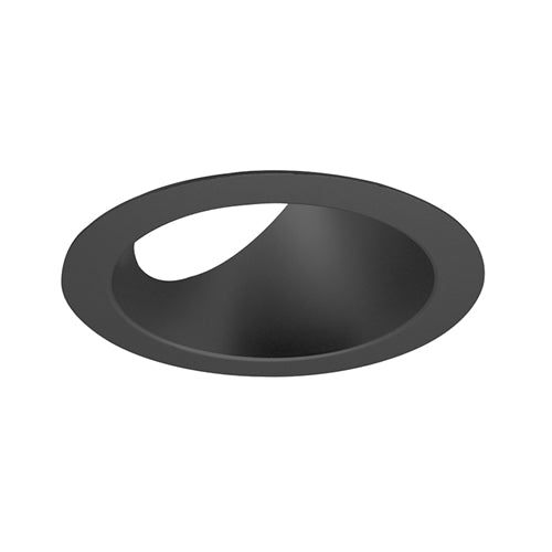 Juno Aculux Recessed Lighting 5008B-SF (4AC BS SF) 4 inch LED 45 Degree Angle-Cut Cone Trim, Self Flanged, Black Specular Alzak Finish