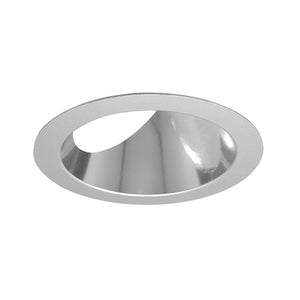 Juno Aculux Recessed Lighting 5008C-SF (4AC CS SF) 4 inch LED 45 Degree Angle-Cut Cone Trim, Self Flanged, Clear Specular Alzak Finish