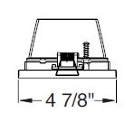 Juno Aculux Recessed Lighting 5302SQBHZ-BL-FM (4SQDBV BD BLFM WET) 4 inch LED Square Lensed Downlight Bevel Trim, Flush Mount, Black Trim