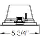 Juno Aculux Recessed Lighting 5302SQBHZ-WH-SF (4SQDBV BD WHSF WET) 4 inch LED Square Lensed Downlight Bevel Trim, Self Flanged, White Trim