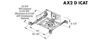 Juno Aculux AX2 D 12LM 27K 80CRI 45D FPC 120 CP ICAT Recessed Lighting 2 inch LED New Construction IC Housing 1200 Lumens, 2700K Color Temperature, 80 CRI, Wide Flood Beam, 120V Dimmable Light 