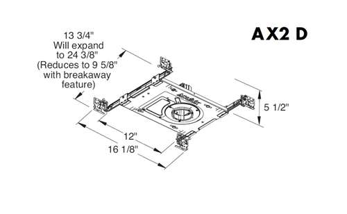 Juno Aculux AX2 D 12LM 40K 80CRI 35D FPC 120 Recessed Lighting 2 inch LED New Construction Standard Housing 1000 Lumens, 4000K Color Temperature, 80 CRI, Flood Beam, 120V Dimmable Light 