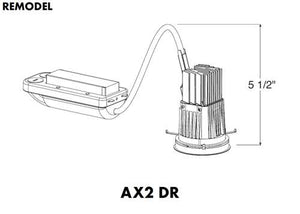 Juno Aculux AX2 DR 08LM 27K 90CRI 18D FPC 120 Recessed Lighting 2 inch LED Remodel Standard Housing 700 Lumens, 2700K Color Temperature, 90 CRI, Spot Beam, 120V Dimmable Light