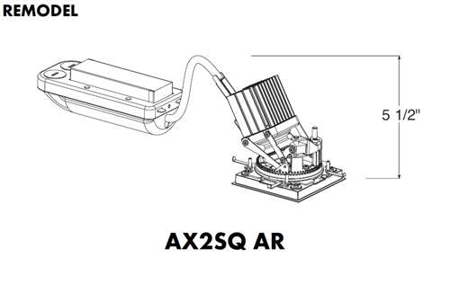 Juno Aculux AX2SQ AR 08LM 27K 90CRI 35D ZT MVOLT Recessed Lighting 2 inch LED Remodel Standard Square Adjustable Housing 700 Lumens, 2700K Color Temperature, 90 CRI, Flood Beam, 120-277V 0-10V Dimmable Light