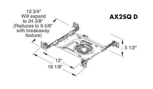 Juno Aculux AX2SQ D 12LM 30K 80CRI 24D ZT MVOLT CP ICAT Recessed Lighting 2 inch LED New Construction IC Square Housing 1200 Lumens, 3000K Color Temperature, 80 CRI, Narrow Flood Beam, 120-277V 0-10V Dimmable Light