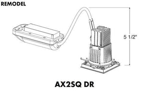 Juno Aculux AX2SQ DR 12LM 27K 90CRI 18D ZT MVOLT Recessed Lighting 2 inch LED Remodel Standard Square Housing 1000 Lumens, 2700K Color Temperature, 90 CRI, Spot Beam, 120-277V 0-10V Dimmable Light