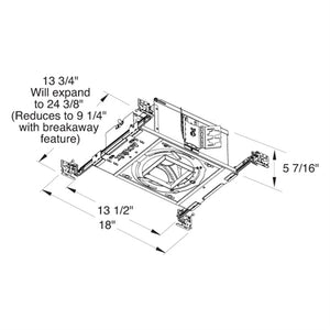 Juno Aculux Recessed Lighting IC408LSQ-927-S-D 3-1/4 inch LED New Construction Adjustable IC Square Housing, 800 Lumens, 2700K Color Temperature, 90 CRI, Spot Beam, 120V, Lutron Hi-Lume 2-Wire Dimming, 1%