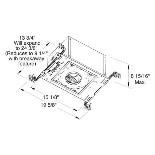 Juno Aculux Recessed Lighting IC420L-930-W-L 3-1/4 inch LED New Construction Adjustable IC Housing, 2000 Lumens, 3000K Color Temperature, 90 CRI, Wide Flood Beam, 120-277V, Lutron Hi-Lume 3-Wire Dimming, Ecosystem Compatible, 1%