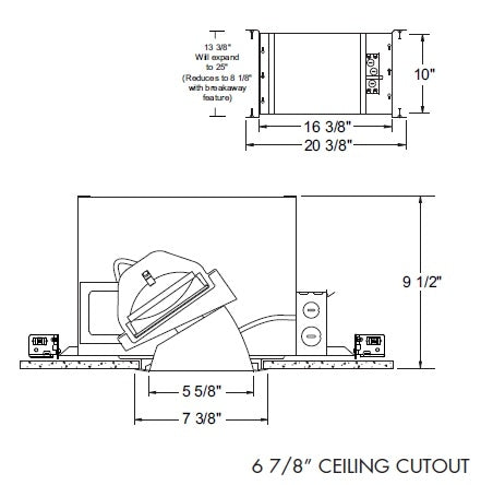 Juno Aculux IC64  Recessed Lighting 5-5/8 inch Line Voltage New Construction IC  Open Aperture Adjustable Housing