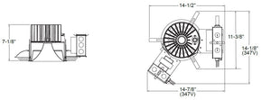 Juno LRM6 15LM 40K MVOLT G4 80CRI EZ10 Indy 6" L-Series Round Remodel Housing, 1500 Lumens, 4000K Color Temperature, 120-277V, Generation 4, 80 CRI, eldoLED 0-10V ECOdrive, Linear Dimming to 10% Min