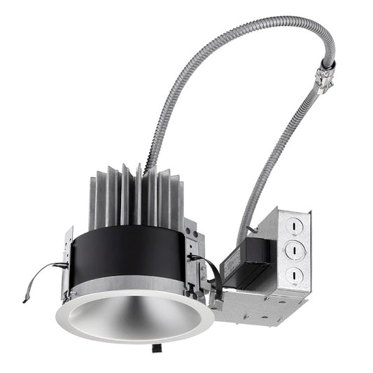 Juno LRM6 15LM 40K MVOLT G4 80CRI EZ1 Indy 6" L-Series Round Remodel Housing, 1500 Lumens, 4000K Color Temperature, 120-277V, Generation 4, 80 CRI, eldoLED 0-10V ECOdrive, Linear Dimming to 1% Min