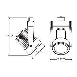 Juno Track Lighting T255LG2-35FBL Cylindra 36W LED Track Fixture 3500K, 80 CRI, Flood, Black Finish