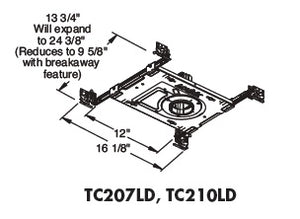 Juno Aculux Recessed Lighting TC207LD-830-F-U 2 inch LED New Construction Standard Housing 700 Lumens, 3000K Color Temperature, 80 CRI, Flood Beam, 120-277V 0-10V Dimmable Light