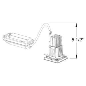 Juno Aculux Recessed Lighting TC210LSQDR-930-F-U 2 inch LED Remodel Standard Square Housing 1000 Lumens, 3000K Color Temperature, 90 CRI, Flood Beam, 120-277V 0-10V Dimmable Light