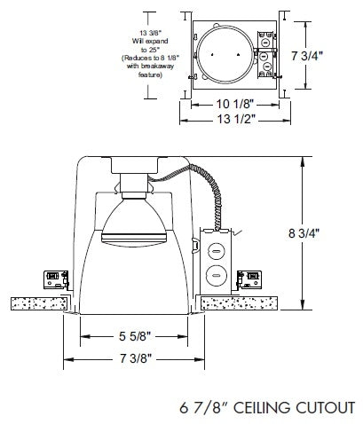 Juno Aculux TC62  Recessed Lighting 5-5/8 inch Line Voltage New Construction Standard  Open Aperture Housing PAR30/PAR38 Downlight