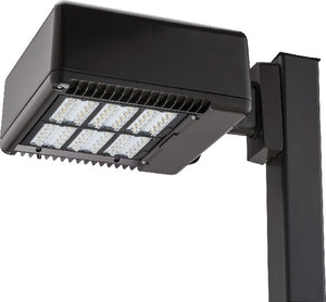 Lithonia KAD LED 60C 530 30K R4 120 SPUMBAK04 DBLXD 103W LED Contour Soft Square Area Light, 60 LEDs, 530mA, 3000K, Type IV Distribution, 120V, 4" Arm Square Area Light Pole Adaptor, Black