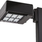Lithonia KAD LED 20C 1000 50K R4 MVOLT RPUMBAK04 DBLBXD 73W LED Contour Soft Square Area Light, 20 LEDs, 1000mA, 5000K, Type IV Distribution, 120-277V, 4" Arm Round Pole Adaptor, Textured Black