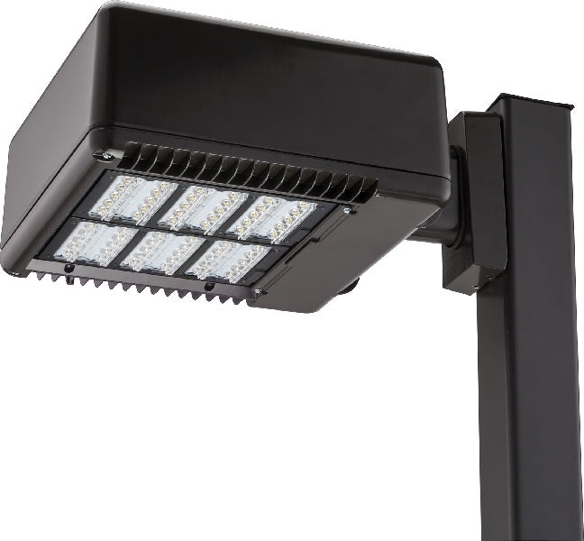 Lithonia KAD LED 30C 700 30K R5 MVOLT RPUMBAK04 DDBTXD 69W LED Contour Soft Square Area Light, 30 LEDs, 700mA, 3000K, Type V Distribution, 120-277V, 4" Arm Round Pole Adaptor, Textured Dark Bronze