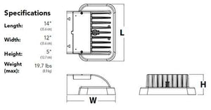 Lithonia KAXW LED P2 40K R3 480 PER DDBTXD 49W Outdoor LED Wallpack, P2 Performance Package, 4000K Color Temperature, Type 3 Distribution, 480V, Textured Dark Bronze Finish