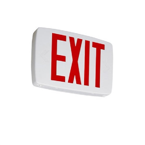 Lithonia LQM S W 3 G 120/277 M6 Quantum LED Exit Sign, Stencil Face Type, White Housing, 3 Single Faces, Green Letter, Dual Voltage 120-277V, AC Only