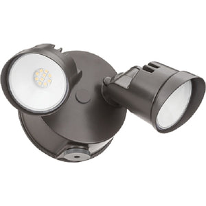 Lithonia OVFL LED 2RH 40K 120 PE DDB HP17 20W LED Outdoor Security Floodlight, 2 Round Heads, 4000K Color Temperature, 120 Volts, Dusk-to-Dawn Photocell, Dark Bronze Finish