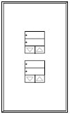 Lutron LFGR-W2RLDN-GWH Architectural Non-Insert Style seeTouch Glass Dual Group with Dual Raise/Lower Wallplate in Green Glass with White Paint