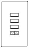 Lutron LFGR-W3BSRLN-CWH Architectural Non-Insert Style seeTouch Glass 3 Button with Raise/Lower Wallplate in Clear Glass with White Paint