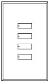 Lutron LFGR-W4BSN-CWH Architectural Non-Insert Style seeTouch Glass 4 Button Wallplate in Clear Glass with White Paint