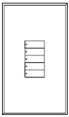 Lutron LFGR-W5BN-GWH Architectural Non-Insert Style seeTouch Glass 5 Button Wallplate in Green Glass with White Paint