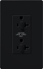 Lutron SCR-20-DDTR-MN Claro Satin Tamper Resistant 20A Duplex Receptacle for Dimming Use in Midnight