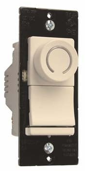 Wattstopper DRCL453PLA 450W CFL/LED, 700W Incandescent Single Pole/3-Way, Preset Rotary Dimmer, Light Almond