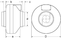 Fantech DBF110-DBLT4W Dryer Booster Fan 110 CFM, 4 inch Round Duct with ...