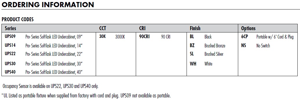 Juno Undercabinet Lighting UPS30 30K 90CRI WH OC 30
